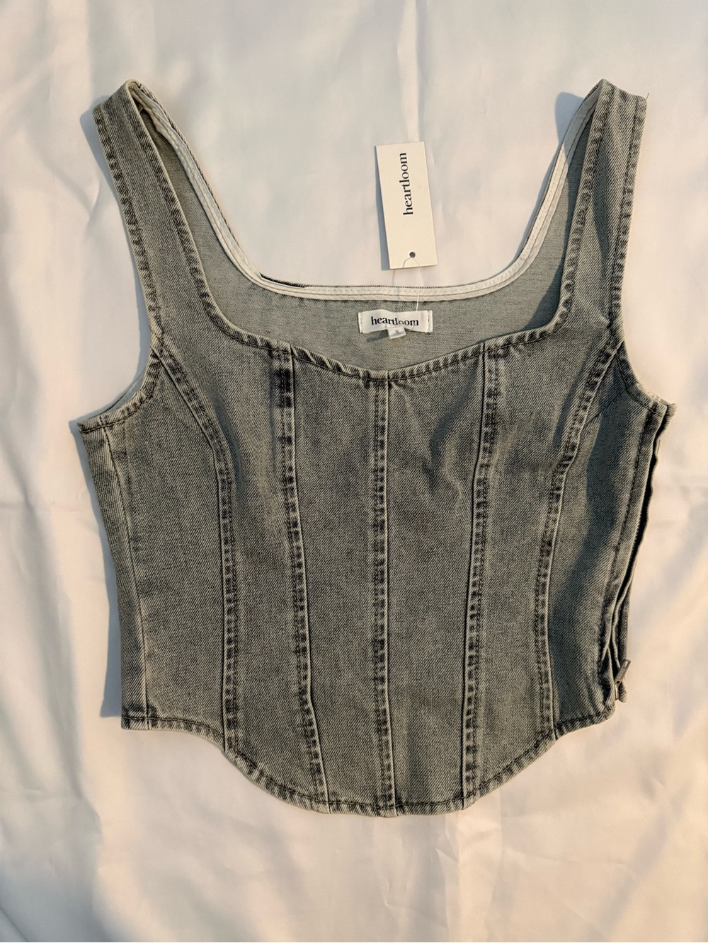 Heartloom light blue Washed Denim Corset Camisole